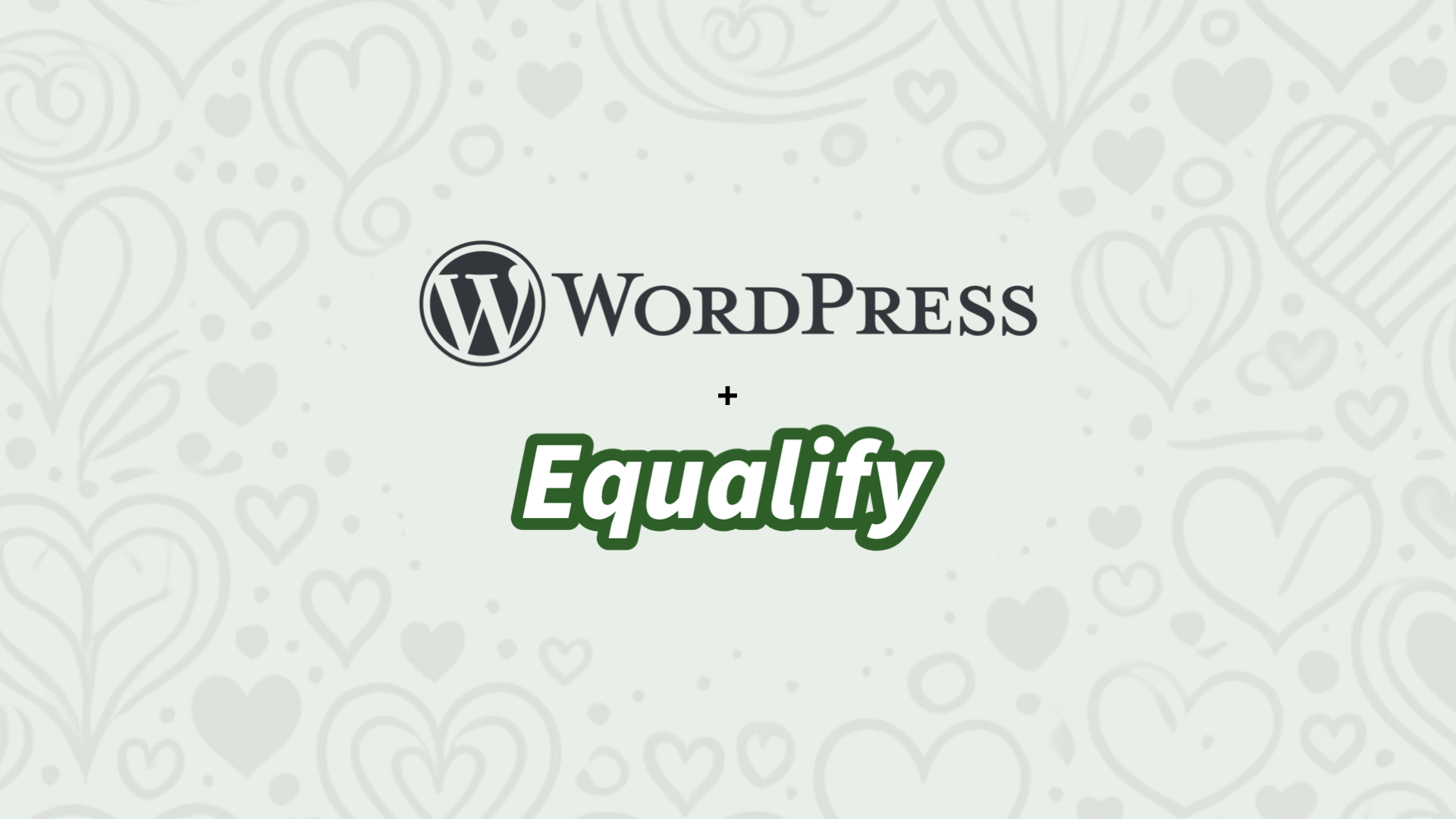 Decoration with the WordPress and Equalify logos